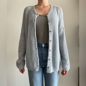 Madewell blue women’s button up sweater size small